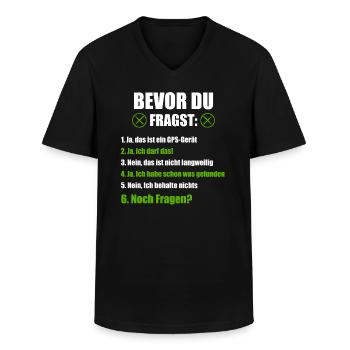 Geocaching Geocacher GPS Geschenk - Männer-T-Shirt mit V-Ausschnitt - Schwarz - Vorne - AI Model Male 178 dark (178cm)