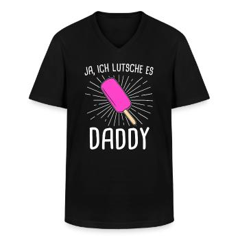 BDSM Girl Fetisch Submissive Geschenk - Männer-T-Shirt mit V-Ausschnitt - Schwarz - Vorne - AI Model Male 178 dark (178cm)