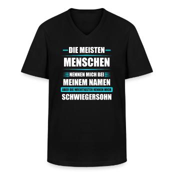 Bester Schwiegersohn Tochter Papa Geschenk - Männer-T-Shirt mit V-Ausschnitt - Schwarz - Vorne - AI Model Male 178 dark (178cm)