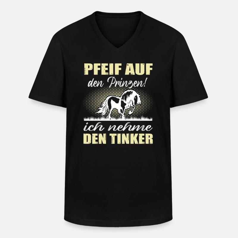 Tinker Pferd Reiten Geschenk - Männer-T-Shirt mit V-Ausschnitt - Schwarz