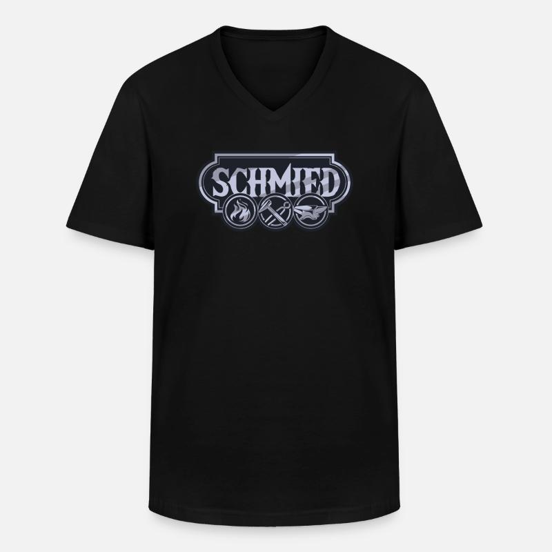 Schmied Eisen Schmieden Schmiedeeisen Geschenk - Männer-T-Shirt mit V-Ausschnitt - Schwarz