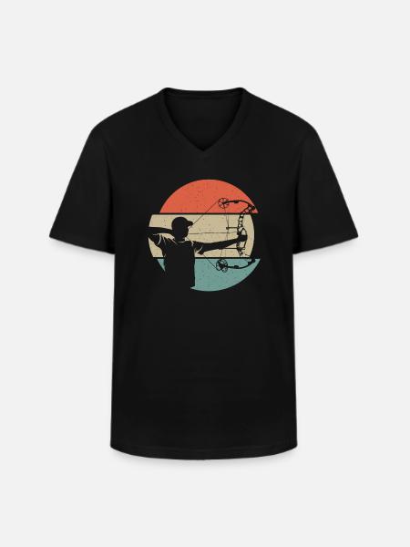 Bogenschießen Bogenschütze Compoundbogen Bogen - Männer-T-Shirt mit V-Ausschnitt - Schwarz