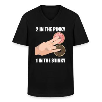Donut 2 In The Pinky 1 In The Stinky Donuts Sex - Männer-T-Shirt mit V-Ausschnitt - Schwarz - Vorne - AI Model Male 178 dark (178cm)