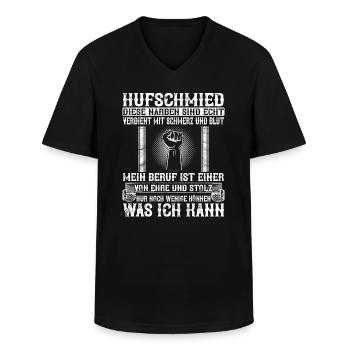 Hufschmied Schmied Pferdeschmied Geschenk - Männer-T-Shirt mit V-Ausschnitt - Schwarz - Vorne - AI Model Male 178 dark (178cm)