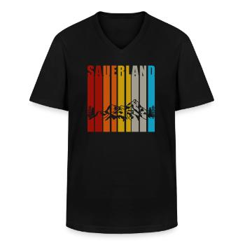 Sauerland Sauerländer Nordrhein-Westfalen Geschenk - Männer-T-Shirt mit V-Ausschnitt - Schwarz - Vorne - AI Model Male 178 dark (178cm)