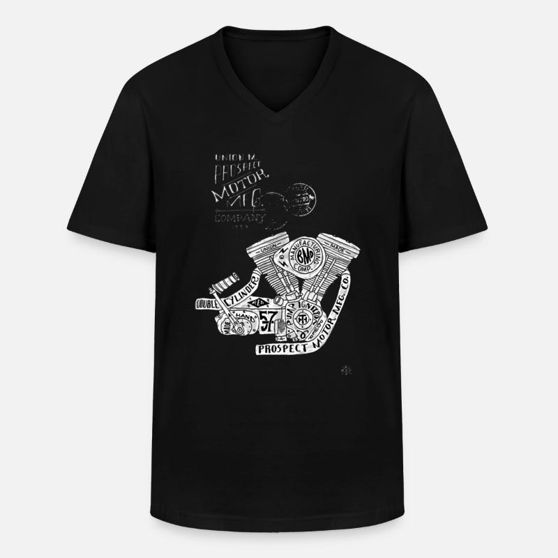 Motor - Männer-T-Shirt mit V-Ausschnitt - Schwarz