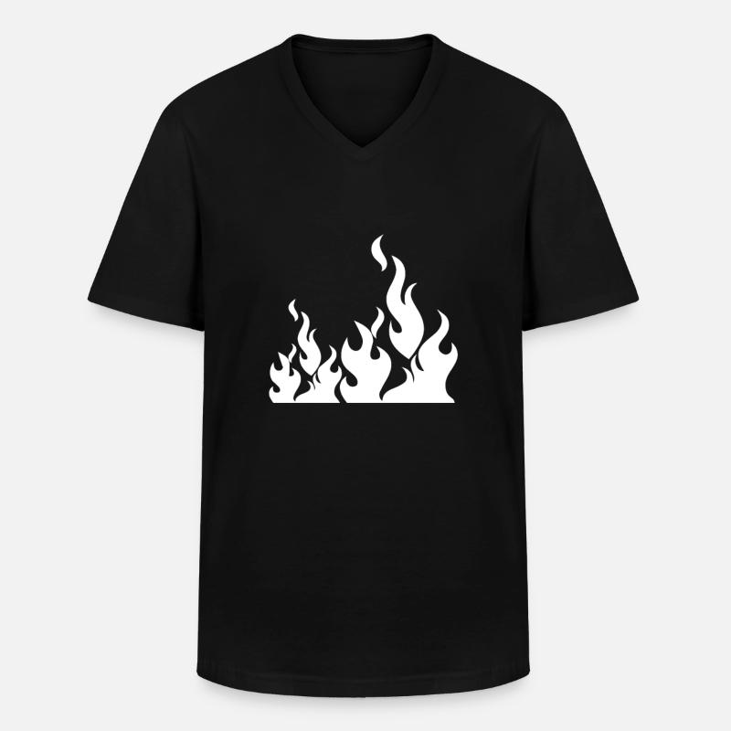 Flammen lodernd beeindruckend - Männer-T-Shirt mit V-Ausschnitt - Schwarz