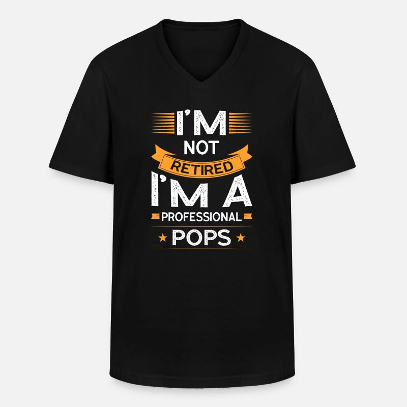 Pops Retirement Pop-Pop Gift - Männer-T-Shirt mit V-Ausschnitt - Schwarz