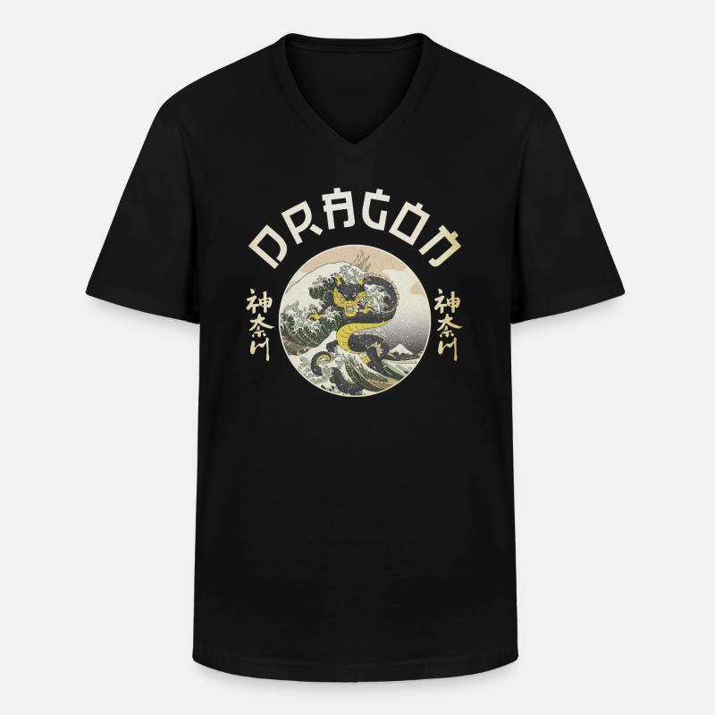 Der Drache - Männer-T-Shirt mit V-Ausschnitt - Schwarz