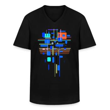 Architectuur - Klassiek mannen T-shirt met V-hals - zwart - Voor - AI Model Male 178 dark (178cm)