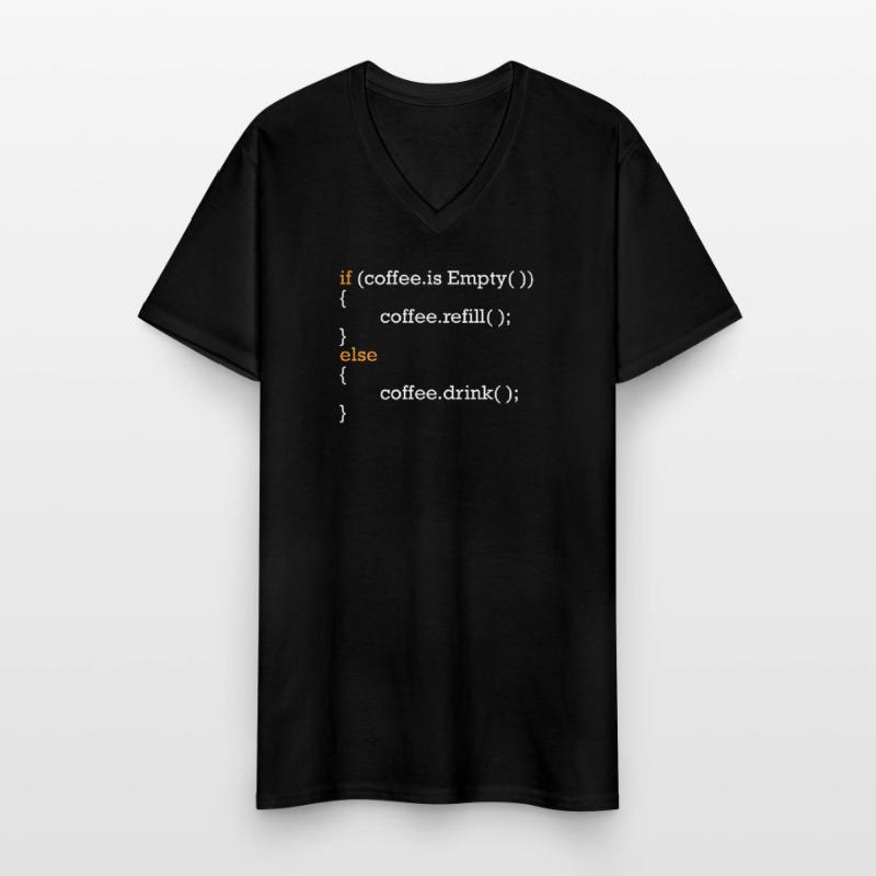 Programmer Coffee Joke Program Code Joke Men's V-Neck T-Shirt