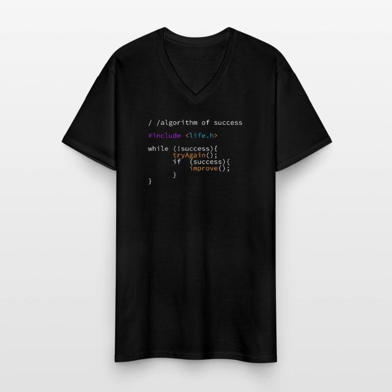 Programmcode Algorithmus des Erfolgs IT Entwickler Männer-T-Shirt mit V-Ausschnitt
