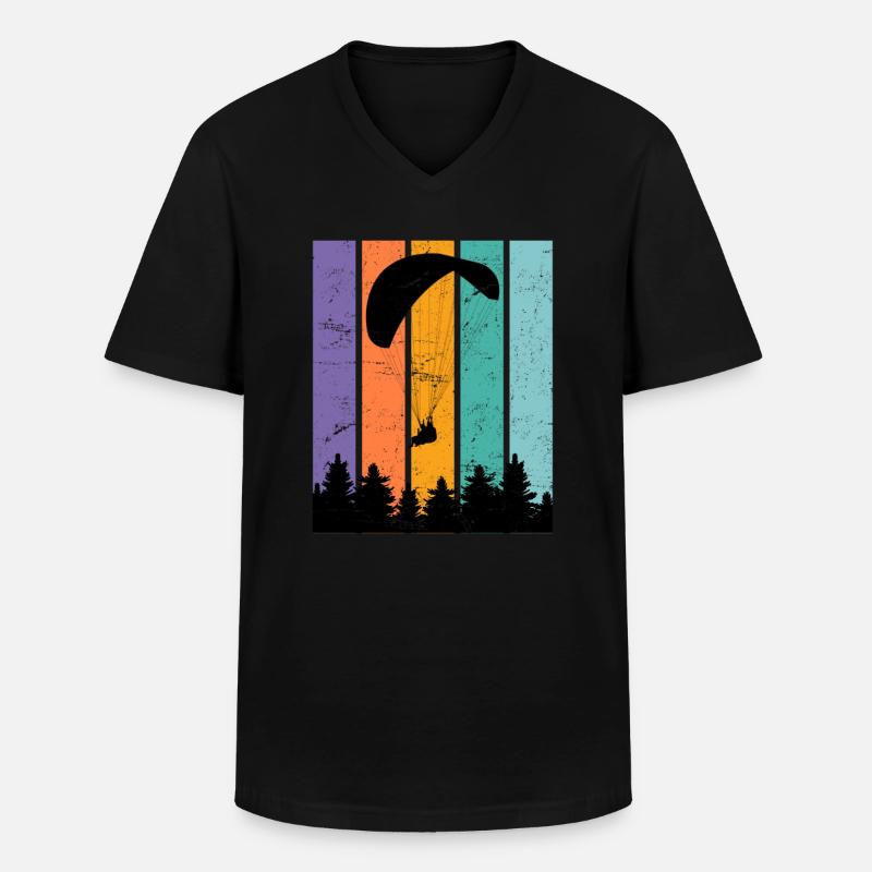 Gleitschirmpilot Paraglider Gleitschirmflieger - Männer-T-Shirt mit V-Ausschnitt - Schwarz