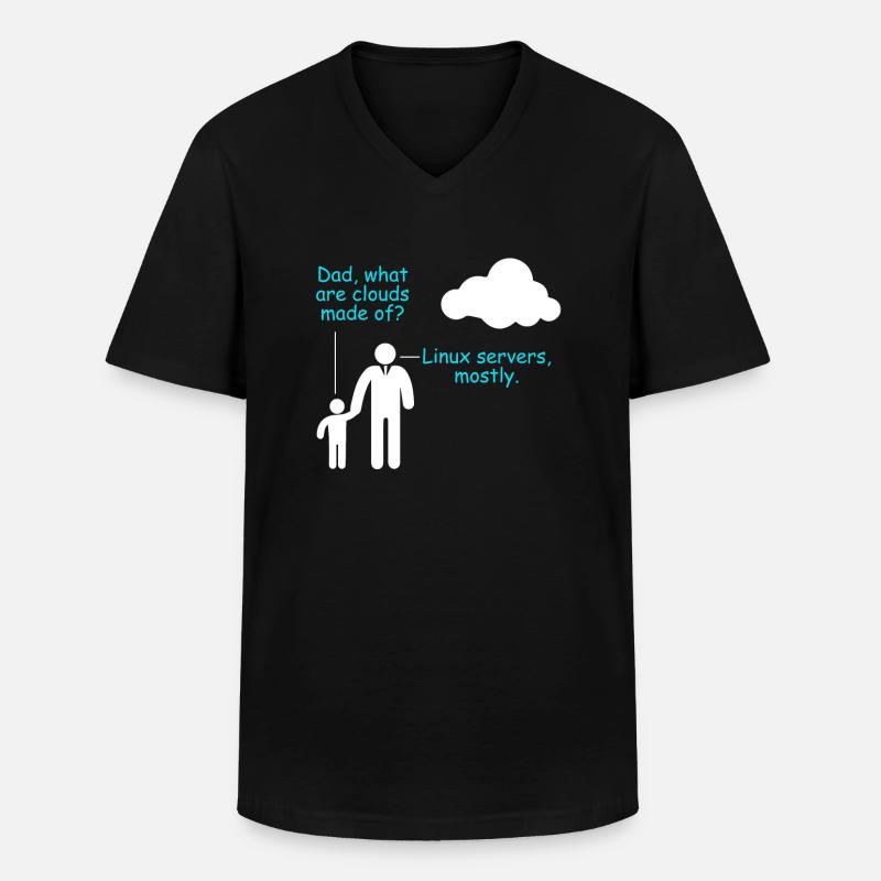 Coder Software Developer Witz Cloud Linux Server - Men's V-Neck T-Shirt - black