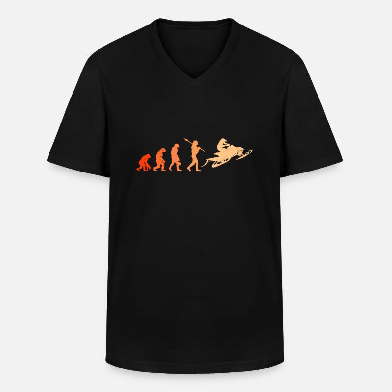 Snowmobile Evolution Snowmobile Snowmobile - Men's V-Neck T-Shirt - black