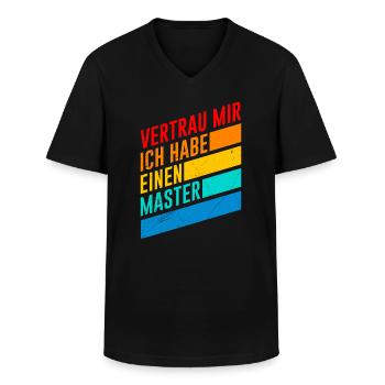 Vertrau mir ich hab einen Master Abschluss - Männer-T-Shirt mit V-Ausschnitt - Schwarz - Vorne - AI Model Male 178 dark (178cm)