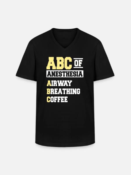 ABC Of Anesthesia - Men's V-Neck T-Shirt - black