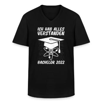 Bachelor 2022 alles verstanden Bachelorabschluss - Männer-T-Shirt mit V-Ausschnitt - Schwarz - Vorne - AI Model Male 178 dark (178cm)