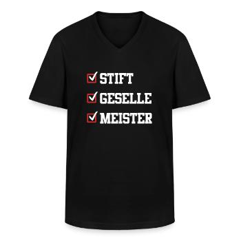 Stift Geselle Meister Meisterprüfung bestanden - Männer-T-Shirt mit V-Ausschnitt - Schwarz - Vorne - AI Model Male 178 dark (178cm)