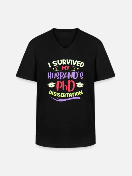 Husband's dissertation survived partners - Men's V-Neck T-Shirt - black