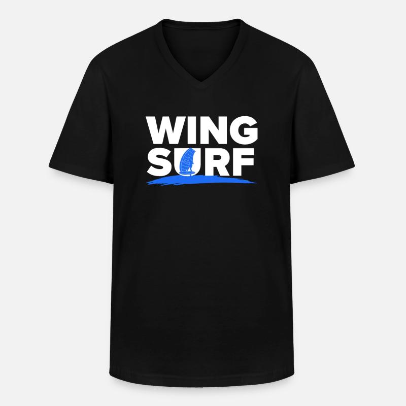 Wing Surf Wing Foil Wingsurf - Männer-T-Shirt mit V-Ausschnitt - Schwarz