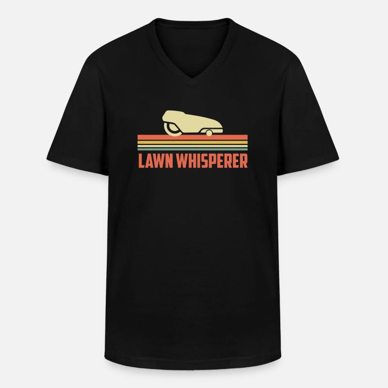 Rasen Flüsterer Mähroboter - Männer-T-Shirt mit V-Ausschnitt - Schwarz