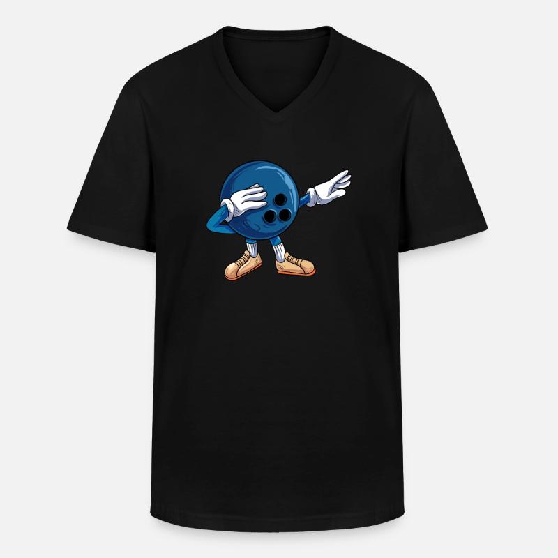 Dabbing Bowlingkugel Kugel - Männer-T-Shirt mit V-Ausschnitt - Schwarz