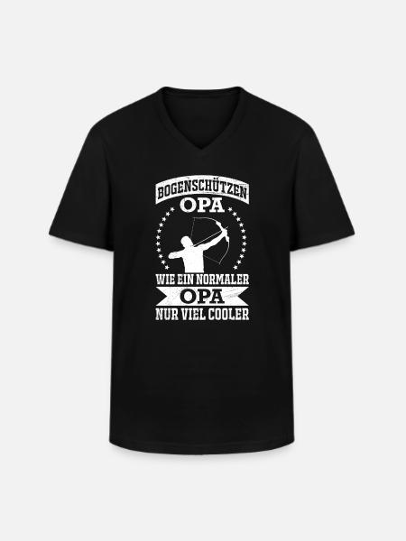 Bogenschützen Opa Bogenschießen - Männer-T-Shirt mit V-Ausschnitt - Schwarz