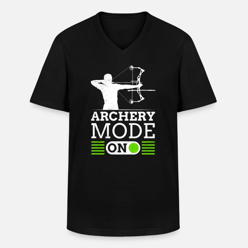 Archery Mode On Bogenschießen Compoundbogen - Männer-T-Shirt mit V-Ausschnitt - Schwarz