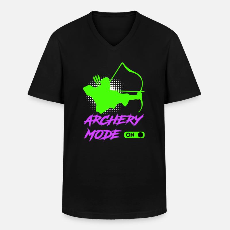 Bogenschießen Modus an Bogenschütze - Männer-T-Shirt mit V-Ausschnitt - Schwarz