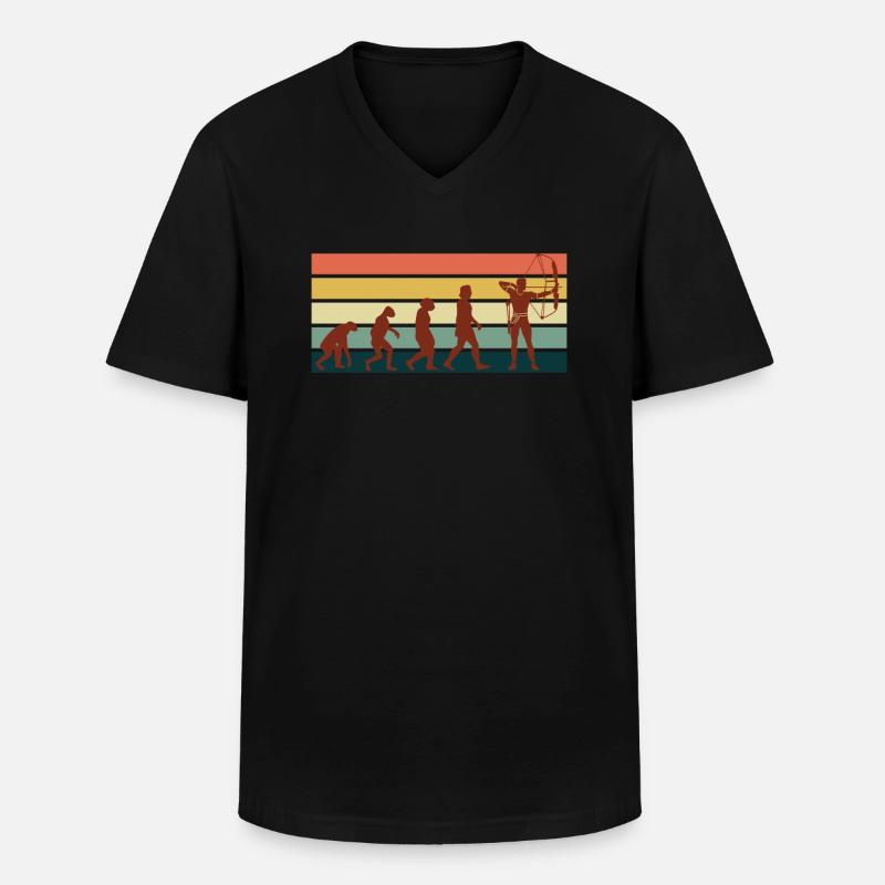 Archery Evolution Bogenschießen - Männer-T-Shirt mit V-Ausschnitt - Schwarz