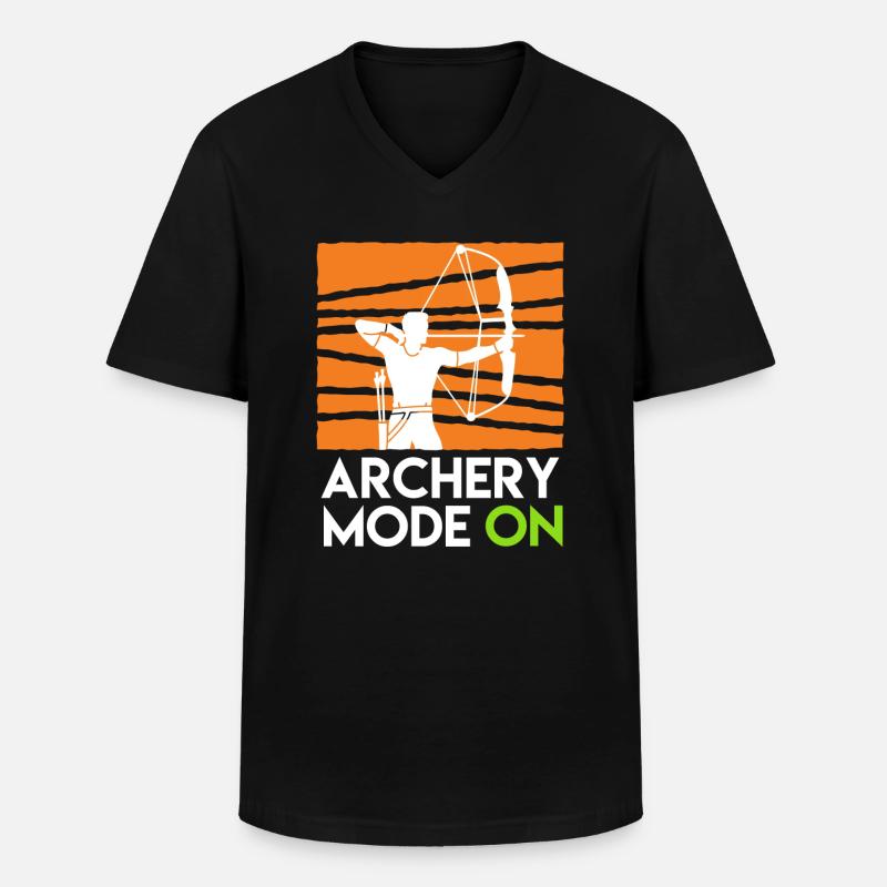 Archery Mode On Compoundbogen - Männer-T-Shirt mit V-Ausschnitt - Schwarz