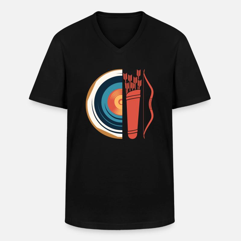 Langbogen Bogenschütze Bogenschießen - Männer-T-Shirt mit V-Ausschnitt - Schwarz
