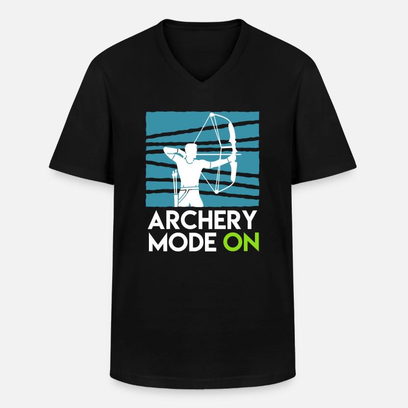 Archery Mode On Compoundbogen - Männer-T-Shirt mit V-Ausschnitt - Schwarz