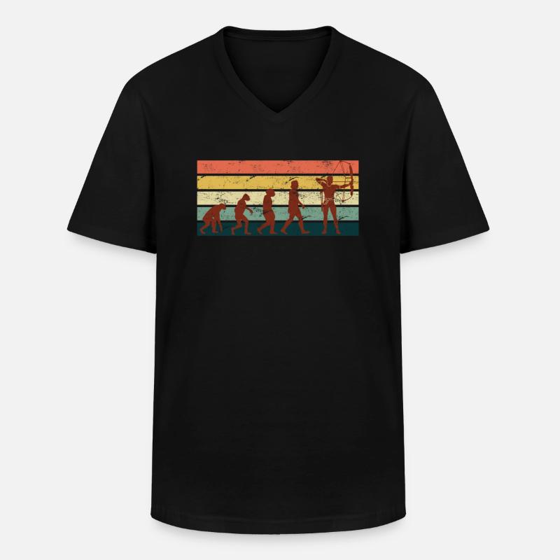 Archery Evolution Bogenschießen - Männer-T-Shirt mit V-Ausschnitt - Schwarz