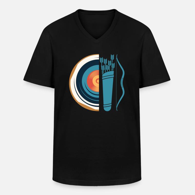 Langbogen Bogenschütze Bogenschießen - Männer-T-Shirt mit V-Ausschnitt - Schwarz