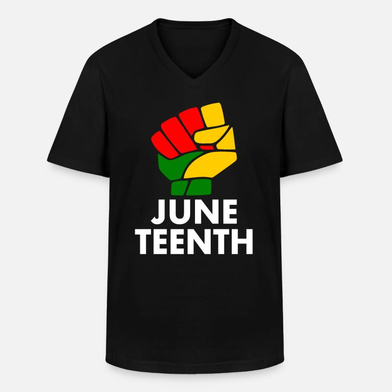 juneteenth - Männer-T-Shirt mit V-Ausschnitt - Schwarz