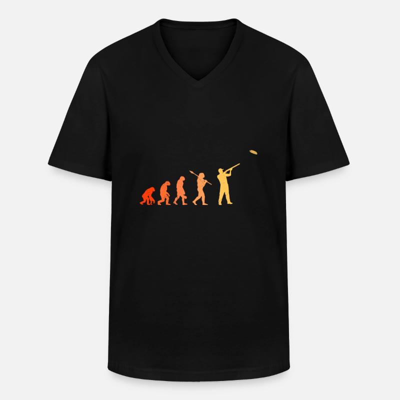 Tontaubenschießen Evolution - Männer-T-Shirt mit V-Ausschnitt - Schwarz