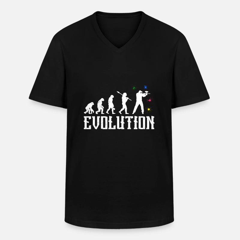 Paintballer Evolution Paintball - Männer-T-Shirt mit V-Ausschnitt - Schwarz