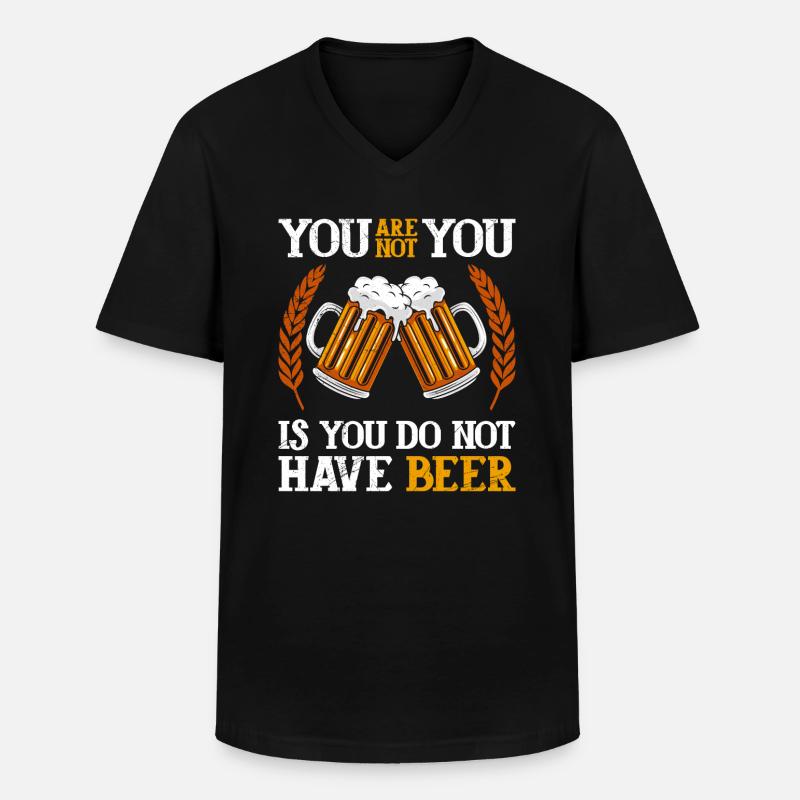 Biertrinker Männer Bier - Männer-T-Shirt mit V-Ausschnitt - Schwarz