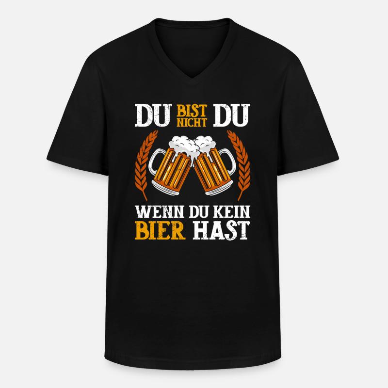 Biertrinker Männer Bier - Männer-T-Shirt mit V-Ausschnitt - Schwarz