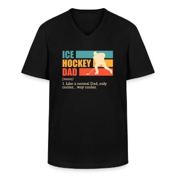 Eishockey Dad Eishockey Papa - Männer-T-Shirt mit V-Ausschnitt - Schwarz - Vorne - AI Model Male 178 dark (178cm)
