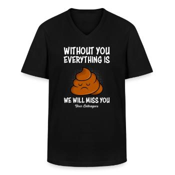 Jobwechsel Abschied Kollege Ruhestand - Männer-T-Shirt mit V-Ausschnitt - Schwarz - Vorne - AI Model Male 178 dark (178cm)