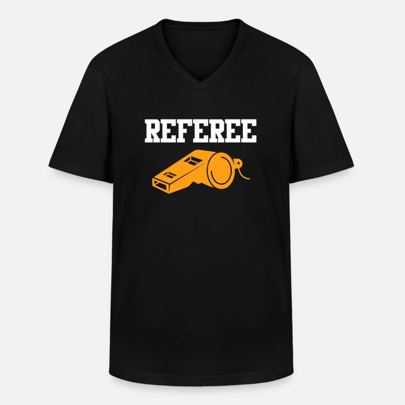 Referee whistle referee - Men's V-Neck T-Shirt - black
