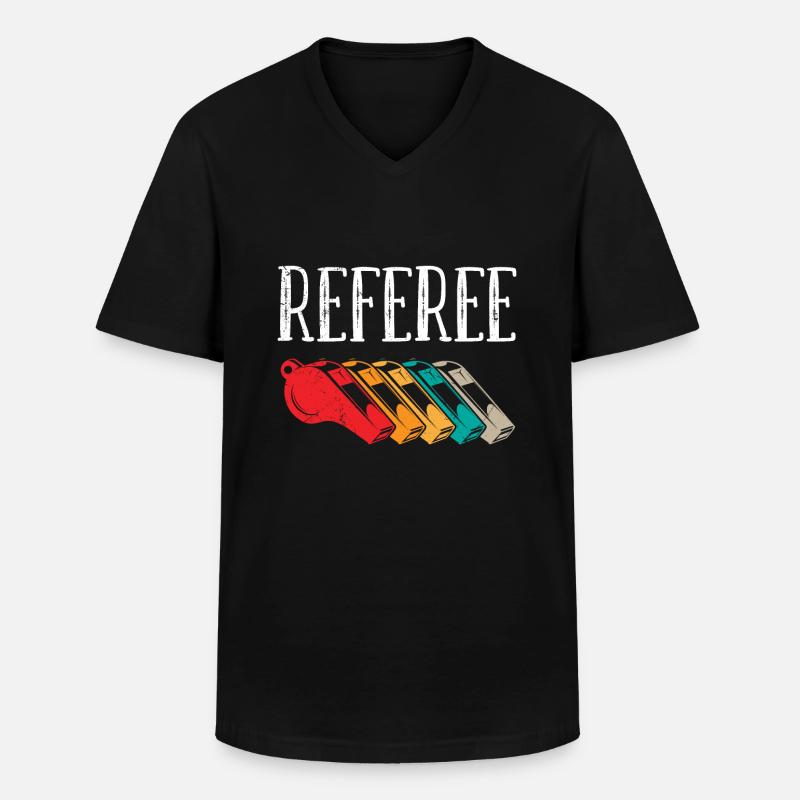 Schiedsrichter Evolution Schiri - Männer-T-Shirt mit V-Ausschnitt - Schwarz