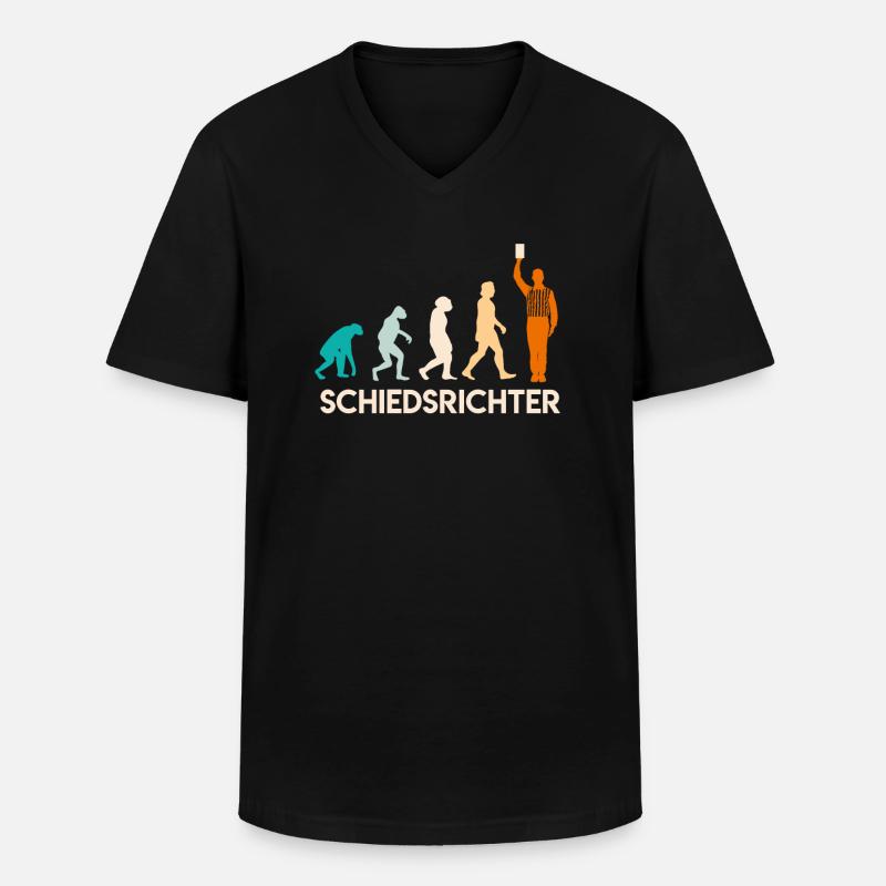 Evolution Referee Schiedsrichter Entwicklung - Männer-T-Shirt mit V-Ausschnitt - Schwarz