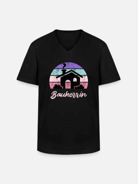 Eigenheim Bauherrin - Männer-T-Shirt mit V-Ausschnitt - Schwarz