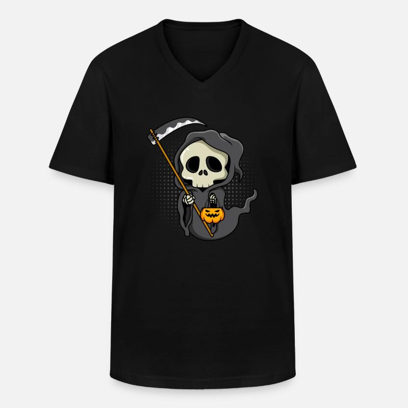 Sensenmann Tod Halloween - Männer-T-Shirt mit V-Ausschnitt - Schwarz