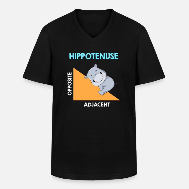 Hippotenuse Algebra Analysis - Männer-T-Shirt mit V-Ausschnitt - Schwarz