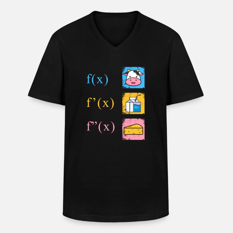 Mathe Ableitung Kuh Milch Käse - Männer-T-Shirt mit V-Ausschnitt - Schwarz